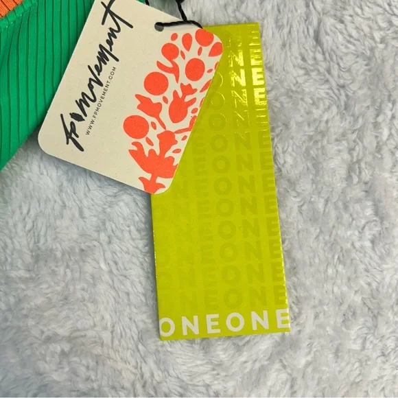 NWT One One Free People swimwear bikini top & bottom Small color block 2 piece - Picture 4 of 16